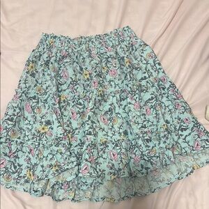 Green and Blue High-Low Skater Skirt